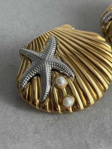 IMG_0431.jpegkolczyki muszle rozgwiazdy stal szlachetna perły morze morski Summer