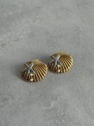 kolczyki muszle rozgwiazdy stal szlachetna perły morze morski Summer